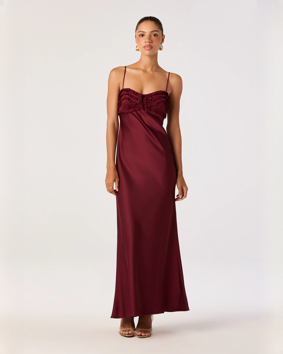 Modern Evening Event Sleeveless Satin A-Line Maxi Bridesmaid Dress