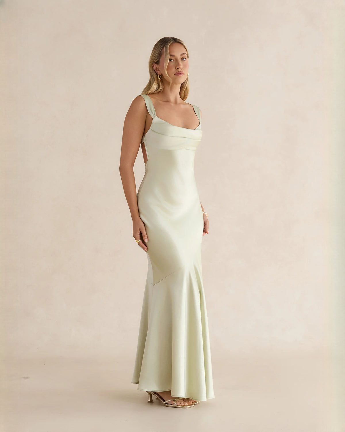 Sophisticated Bridal Party Sleeveless Satin A-Line Maxi Bridesmaid Dress