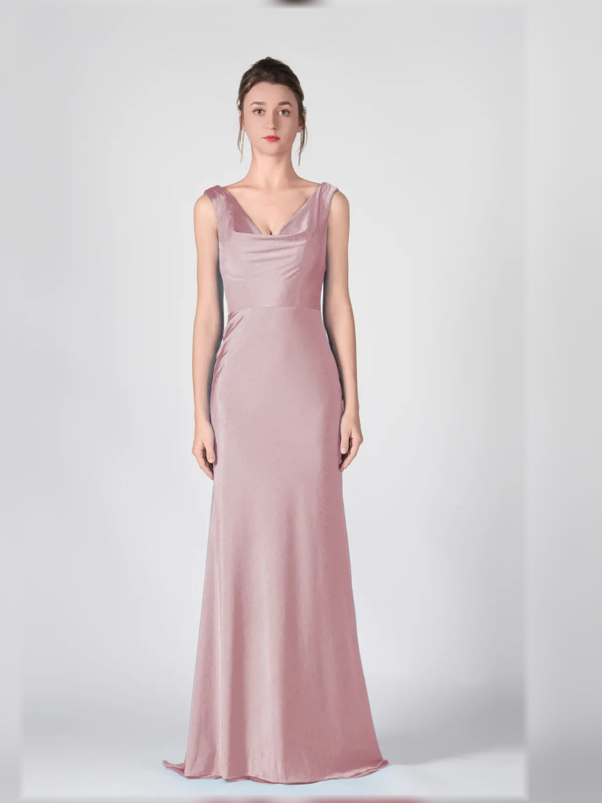 V Neck Open Back Mermaid Floor-Length Formal Dress