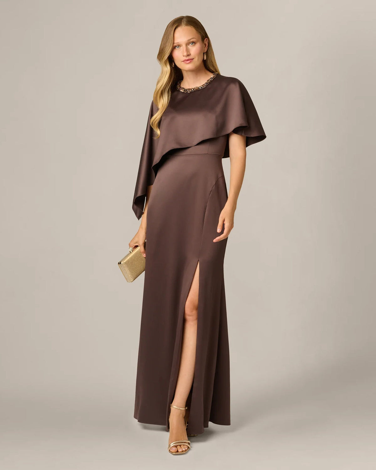 spaghetti strap a-line maxi mother of the bride dress - image 8
