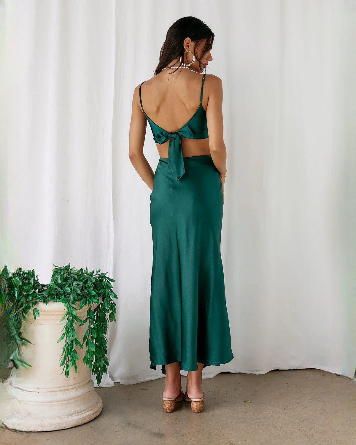 Graceful Destination Evening Event Sleeveless Satin A-Line Maxi Bridesmaid Dress
