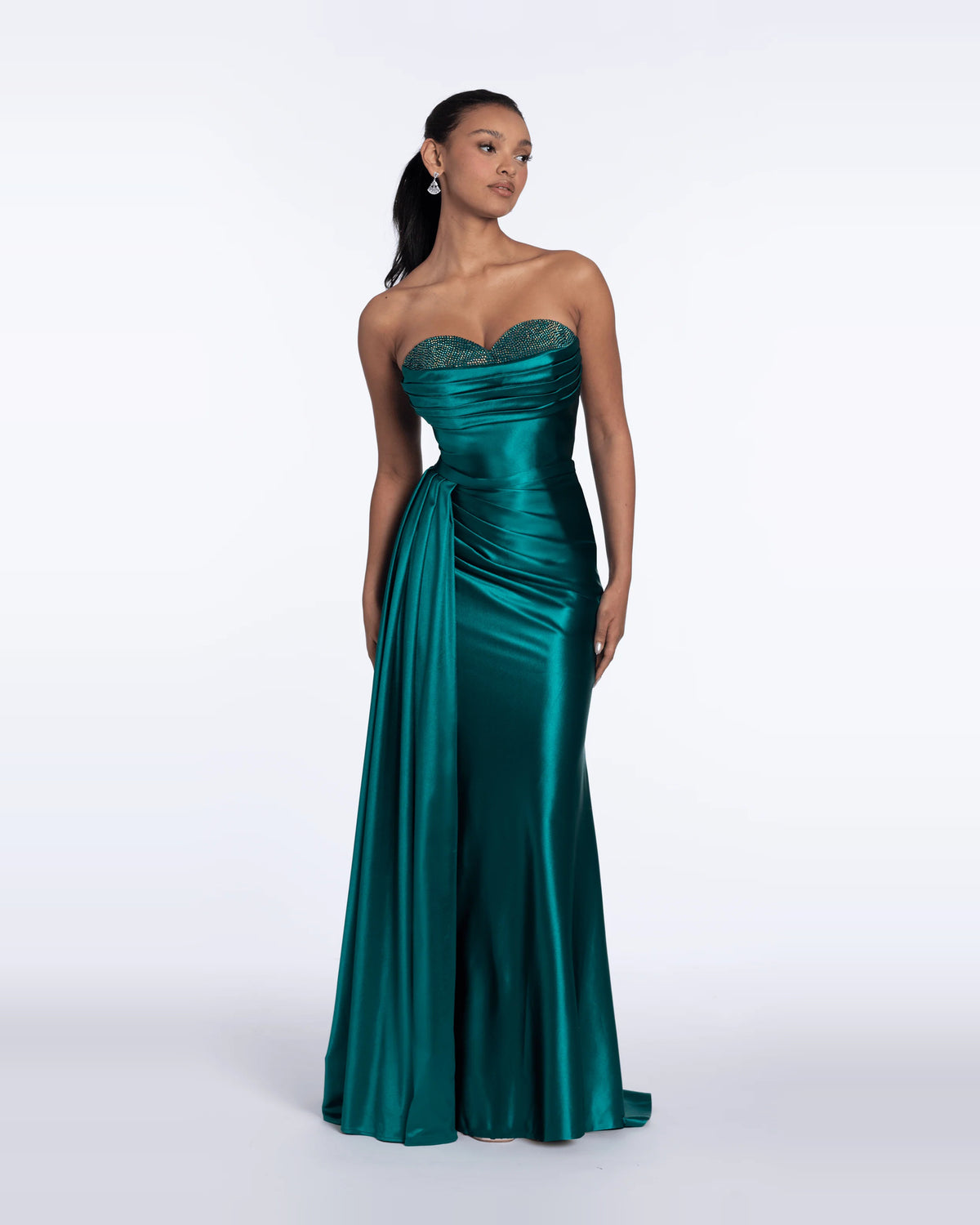 Ruched Draped Sweetheart Trumpet Maxi Prom Dress for Hotel Gala