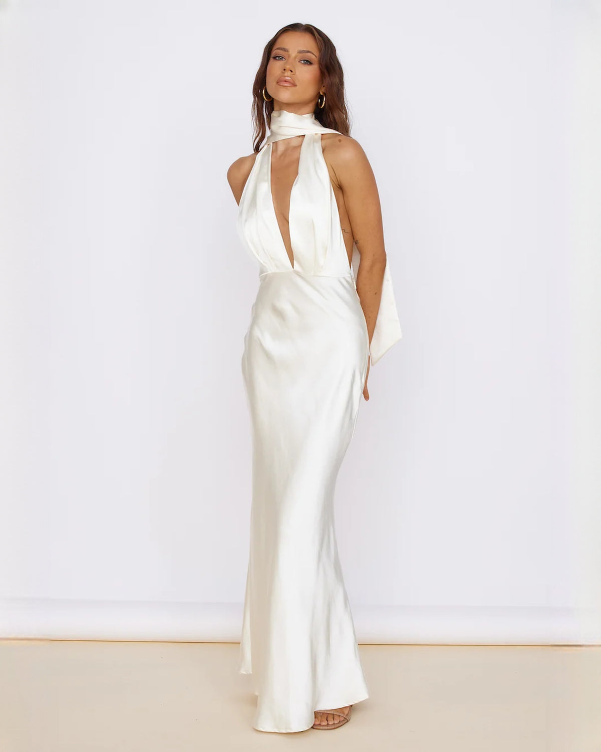 Classic Bridal Party Sleeveless Satin A-Line Maxi Bridesmaid Dress