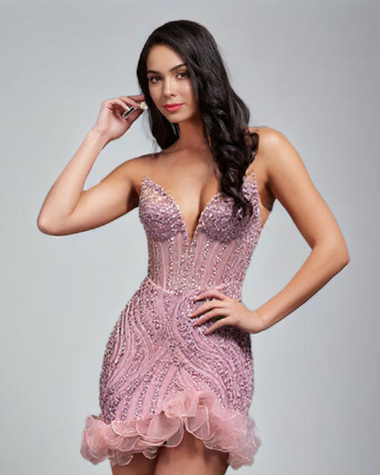 beaded illusion bodice homecoming dress