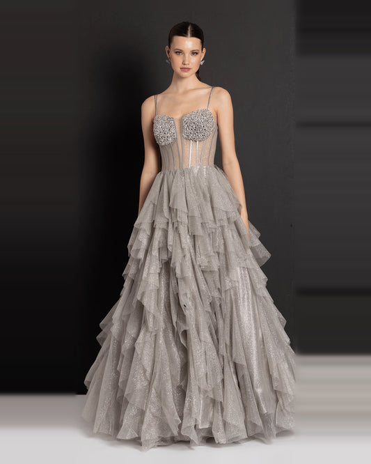 sweetheart ball-gown floor-length prom dress - image 1
