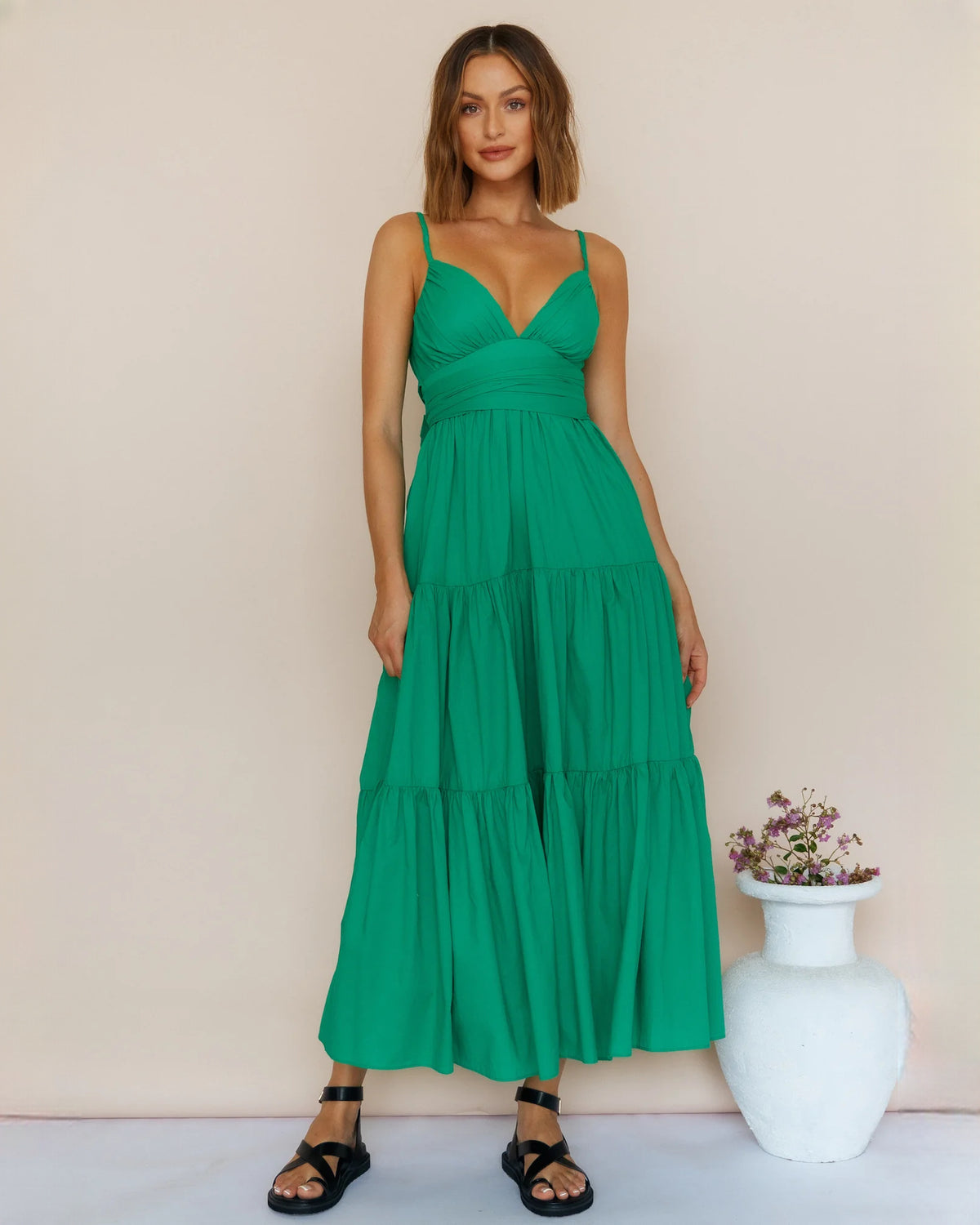 sleeveless chiffon a-line maxi bridesmaid dress - image 1