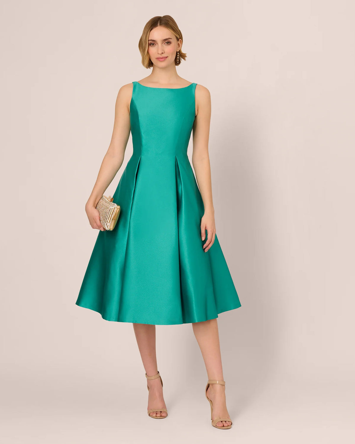 sleeveless fit-and-flare midi mother of the bride dress - image 1