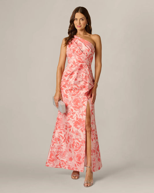 one-shoulder a-line maxi mother of the bride dress - image 1