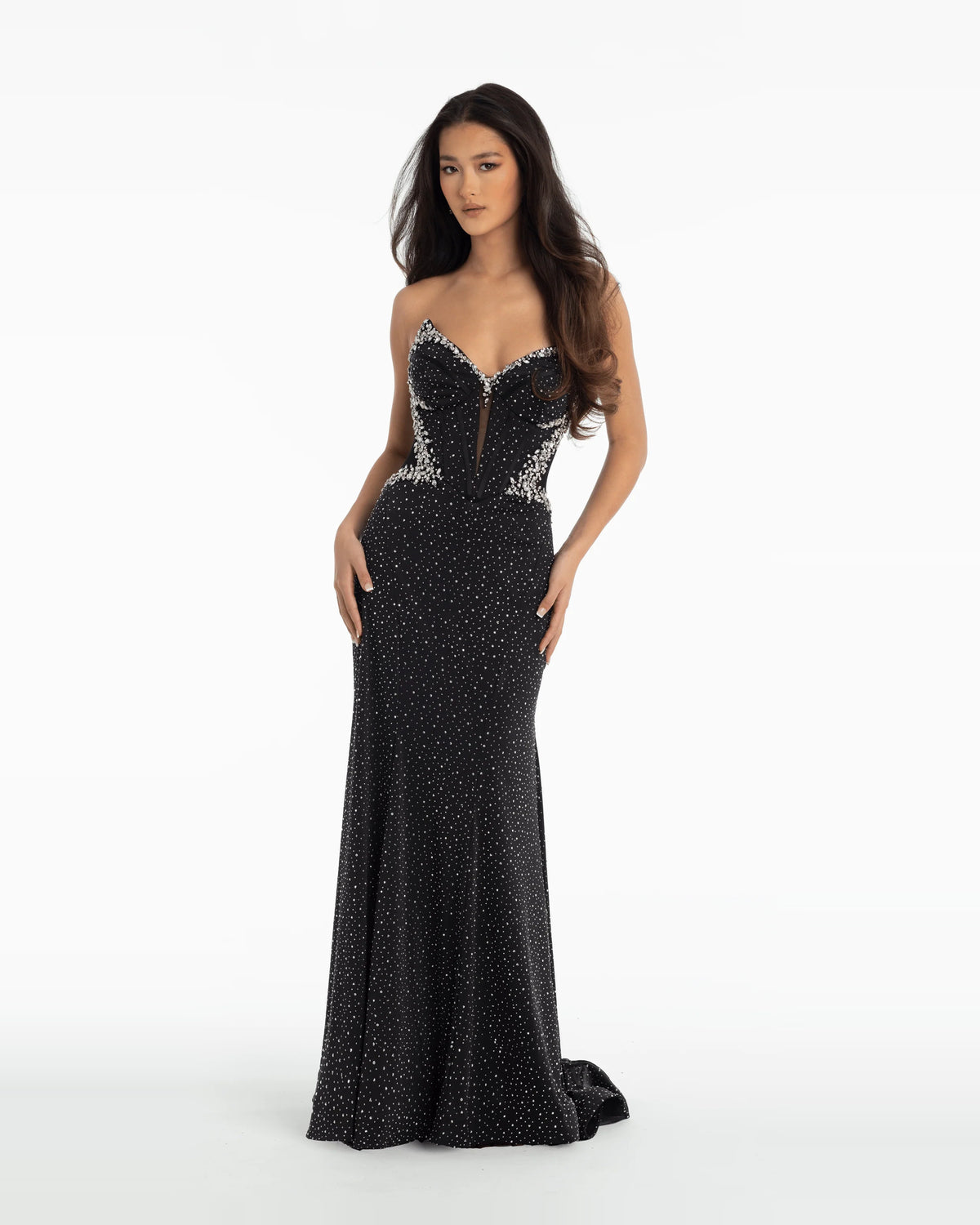 sweetheart trumpet maxi prom dress - image 1