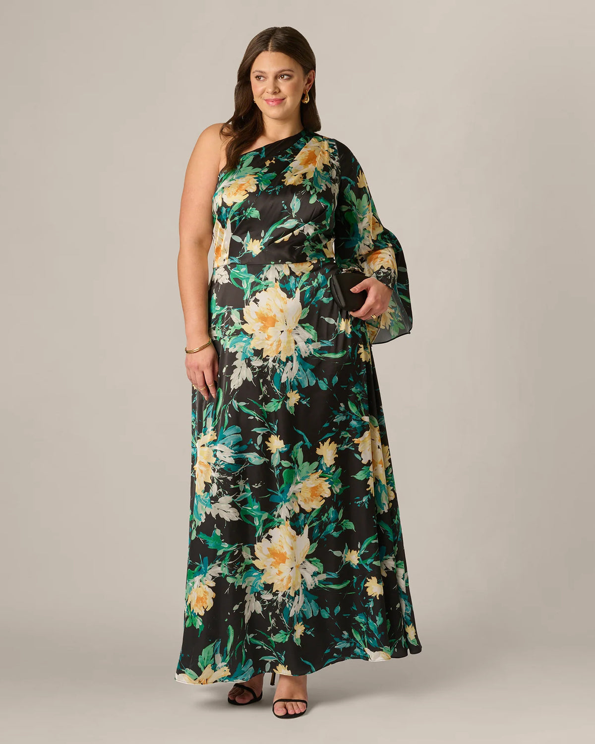 one-shoulder a-line maxi mother of the bride dress - image 1
