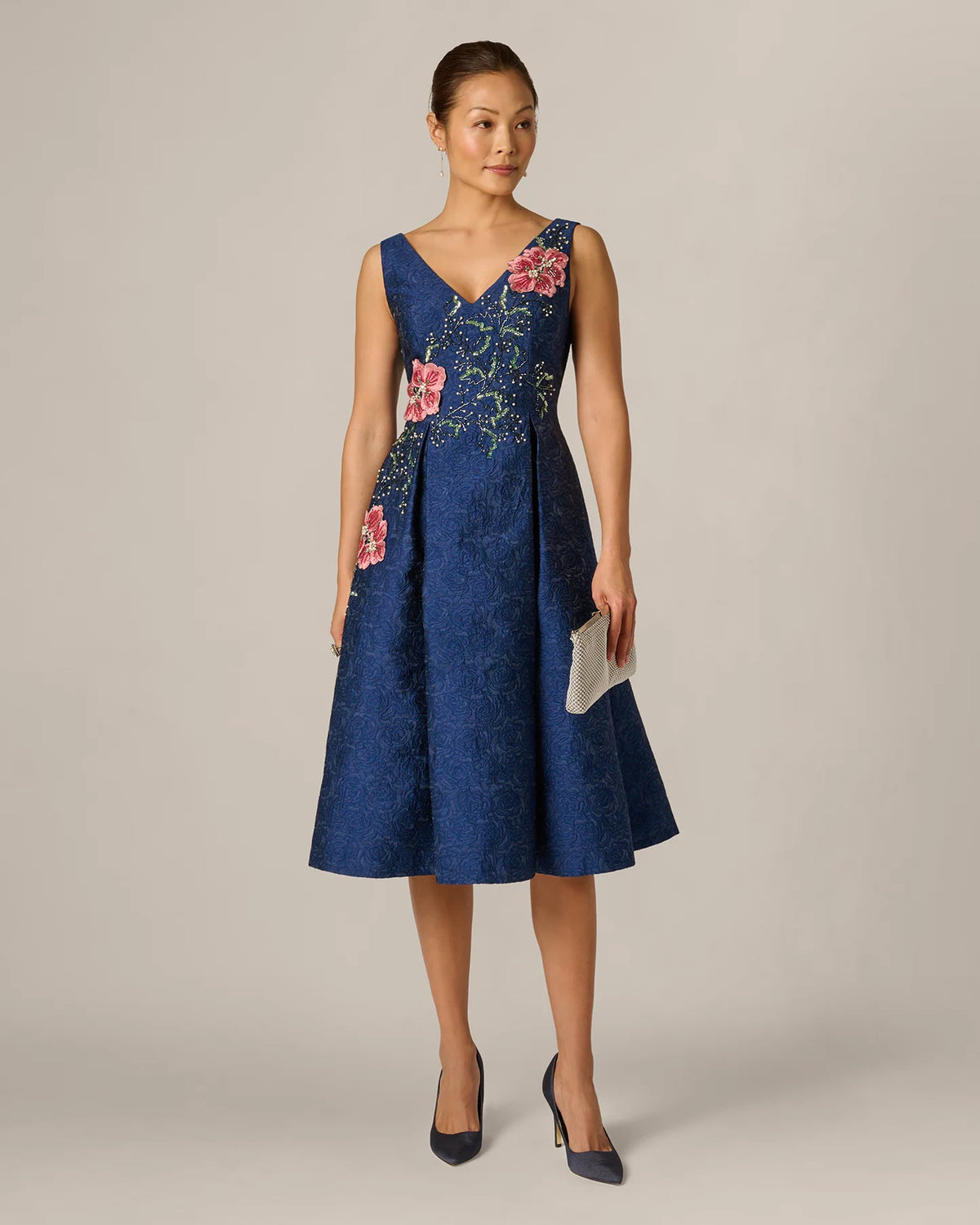 fit-and-flare midi mother of the bride dress - image 1