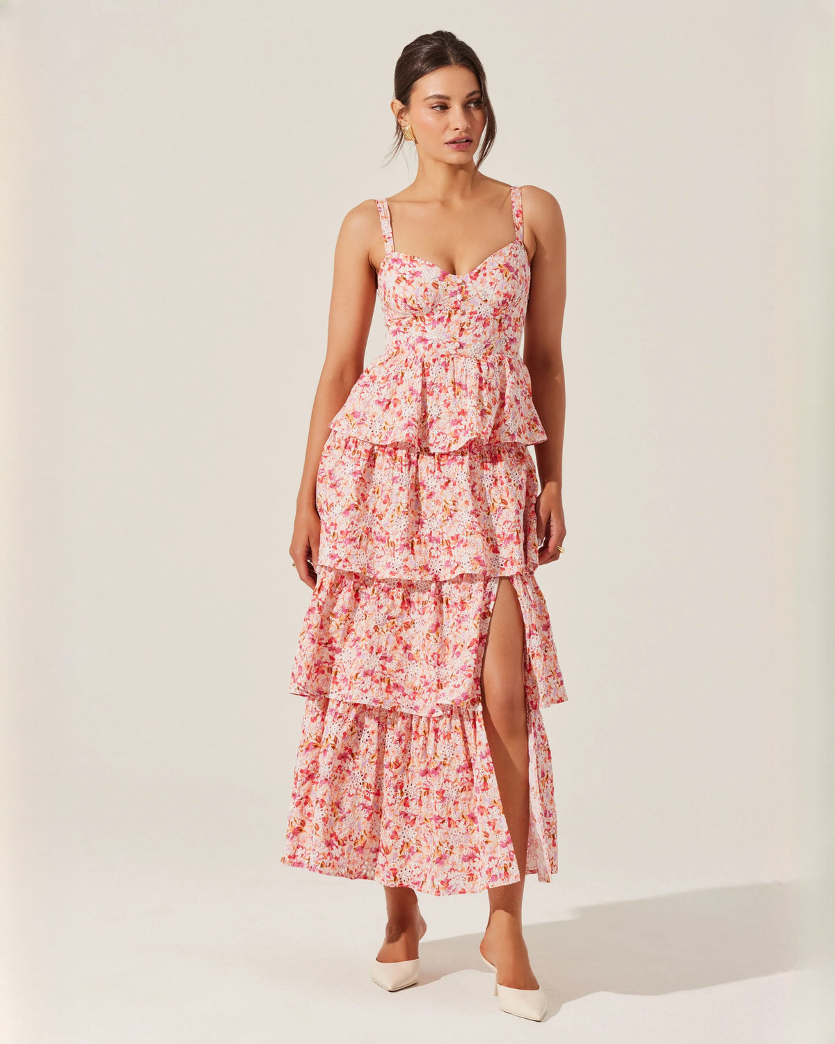 sleeveless chiffon a-line maxi bridesmaid dress - image 1