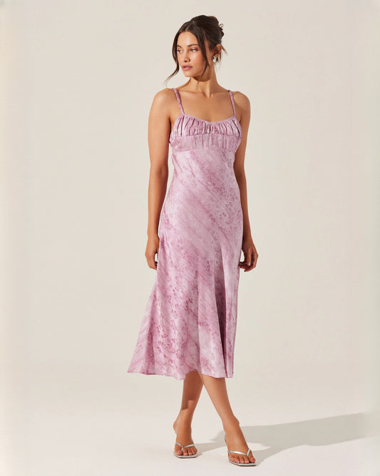 sleeveless mesh a-line midi bridesmaid dress - image 1