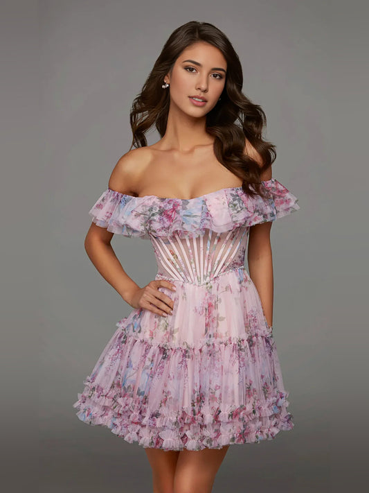 As Picture mini homecoming dress, alternate view showing the full-length silhouette