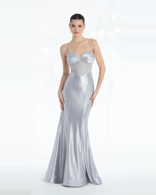 sweetheart trumpet maxi prom dress - image 1
