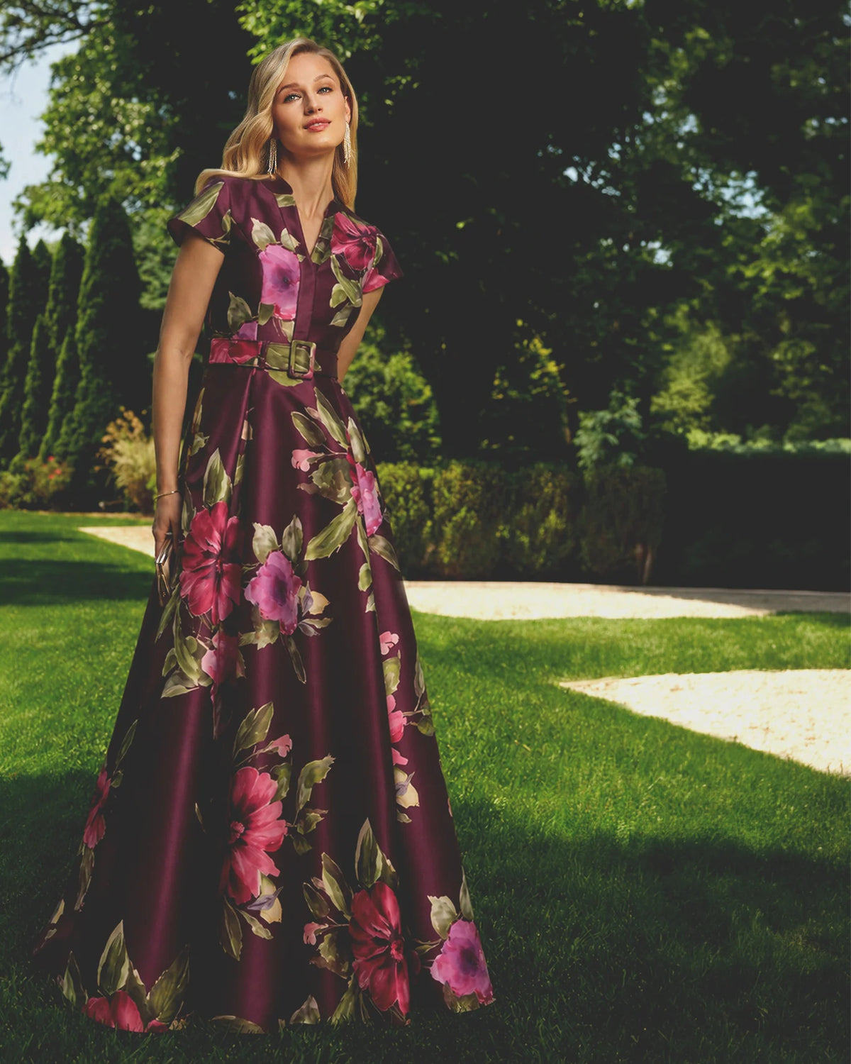 spaghetti strap a-line maxi mother of the bride dress - image 1