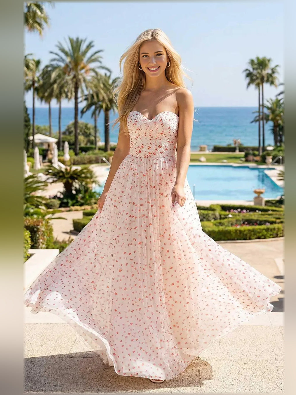 As Picture a-line midi formal dress with sweetheart neckline, full-length front view