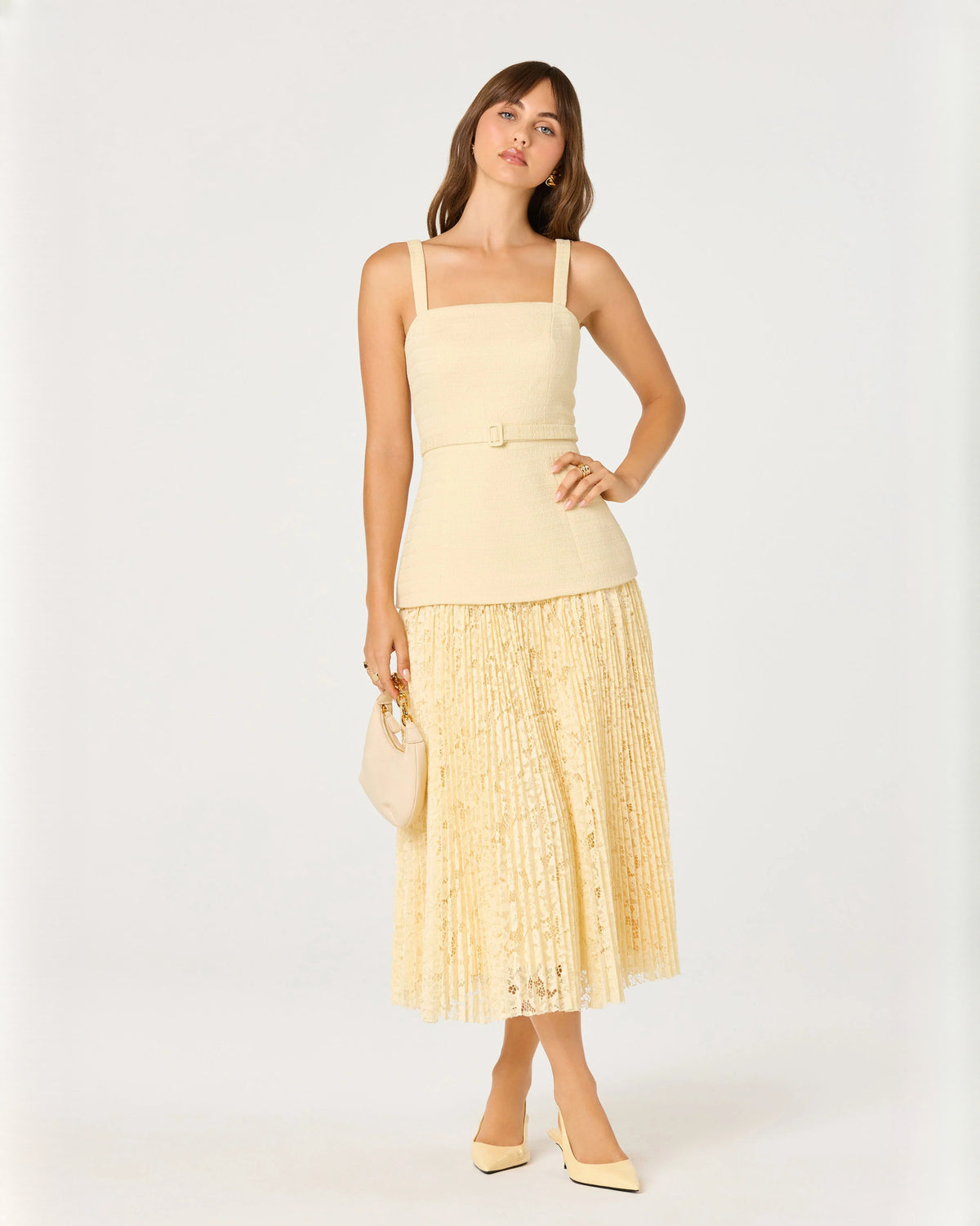 sleeveless chiffon a-line midi bridesmaid dress - image 1