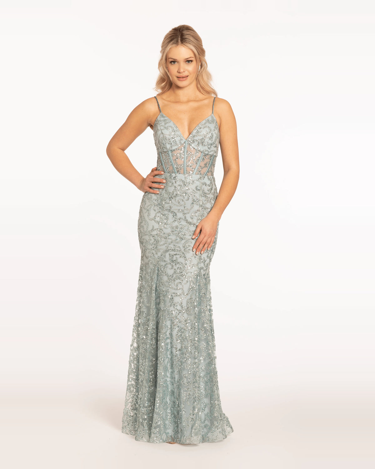 sweetheart column maxi prom dress - image 1