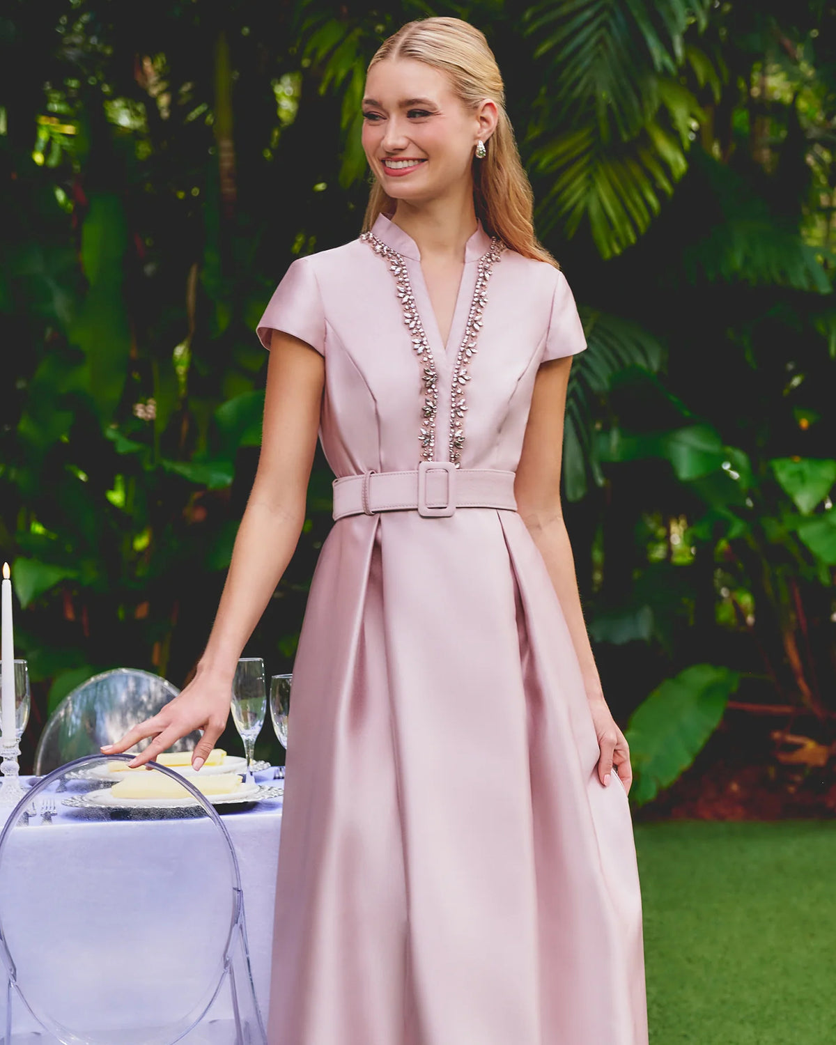 cap-sleeve a-line maxi mother of the bride dress - image 1