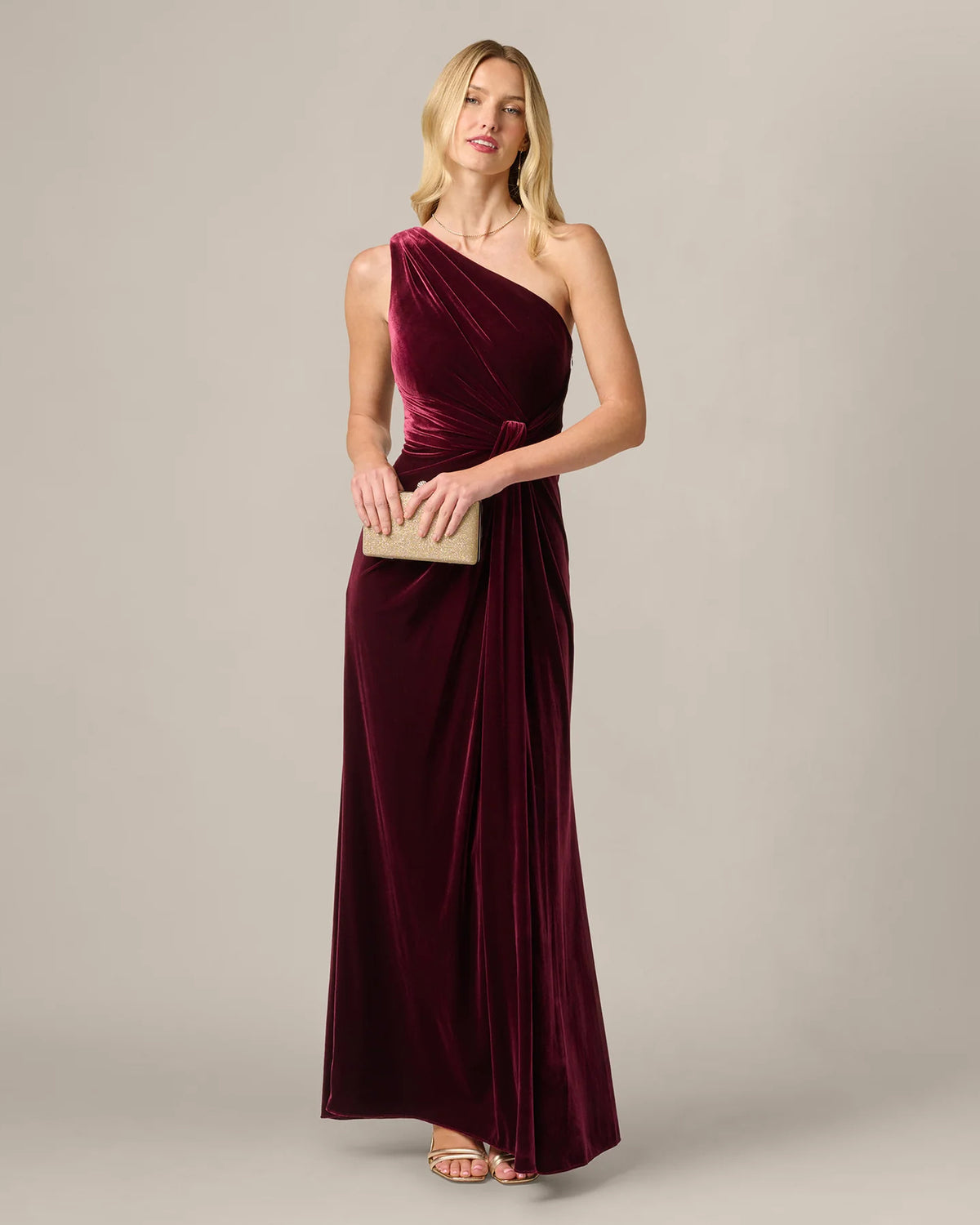 one-shoulder a-line maxi mother of the bride dress - image 1