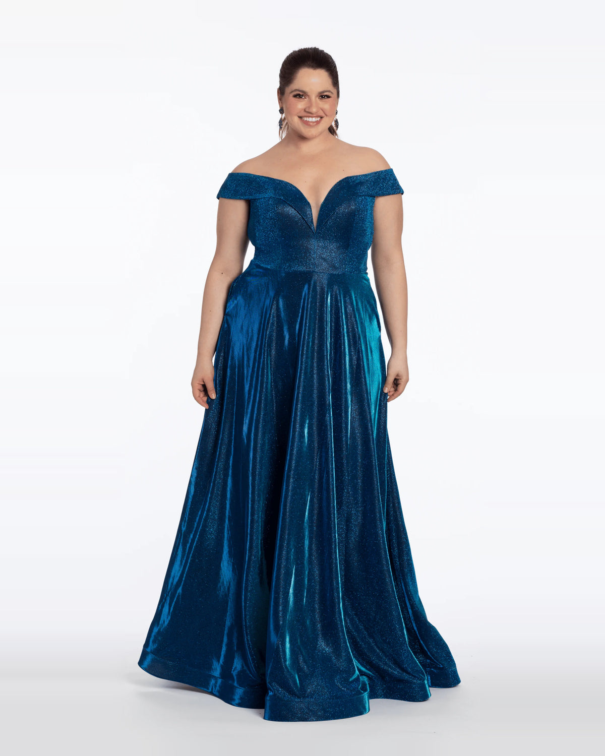 off shoulder a-line maxi prom dress - image 1