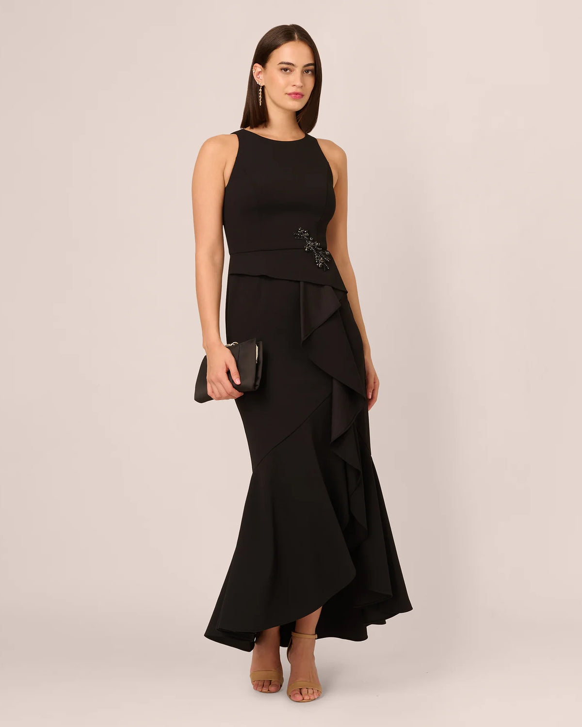 halter neck a-line maxi mother of the bride dress - image 1