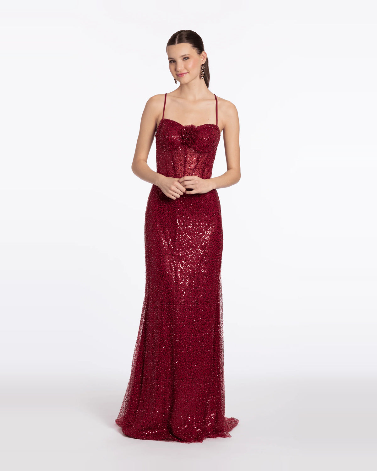 sweetheart column maxi prom dress - image 1