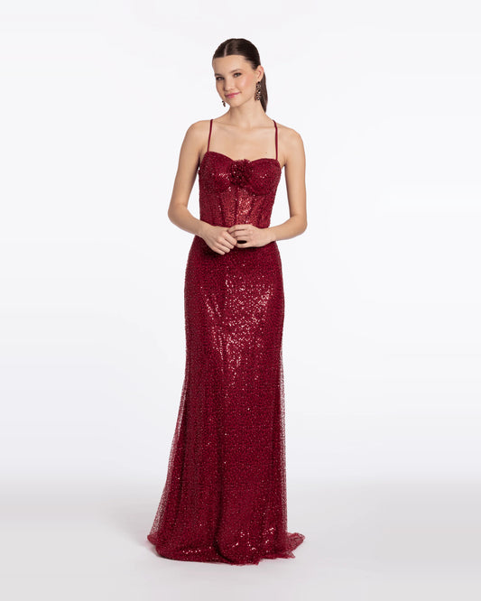 sweetheart column maxi prom dress - image 1