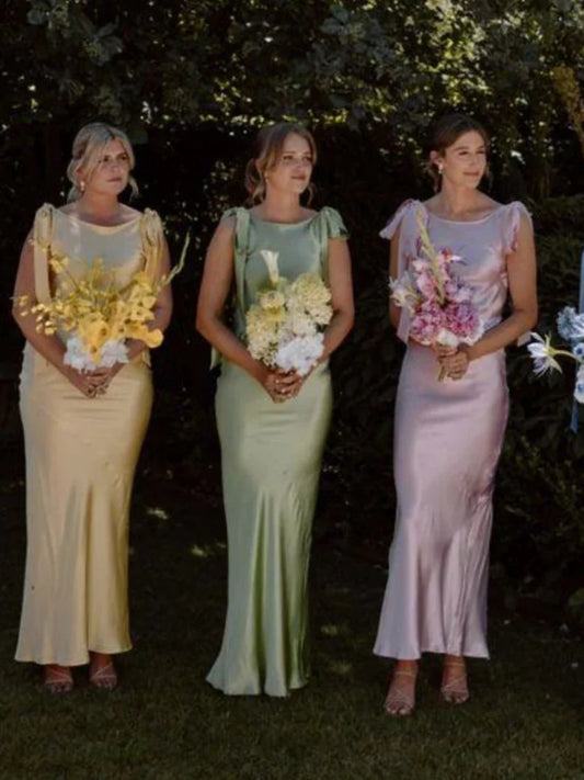 Mint Green floor-length bridesmaid dress, front view showing the a-line silhouette