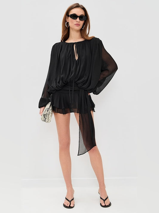 Pink mini homecoming dress, front view showing the silhouette