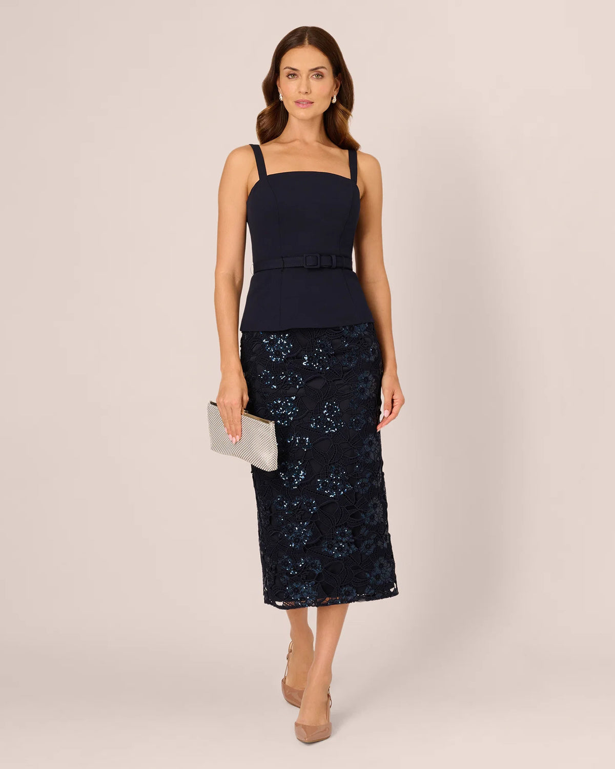 sleeveless a-line midi mother of the bride dress - image 1