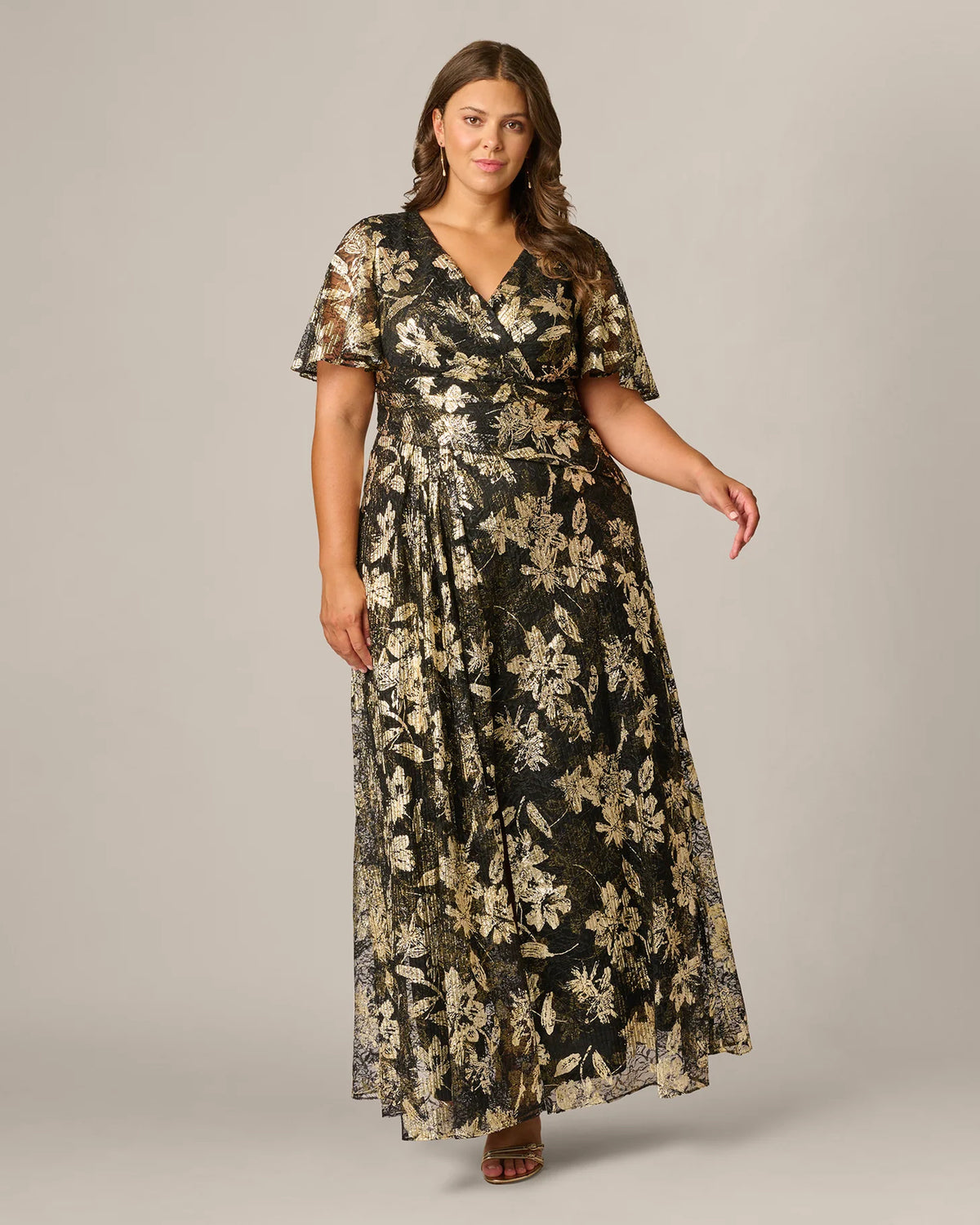 spaghetti strap a-line maxi mother of the bride dress - image 1