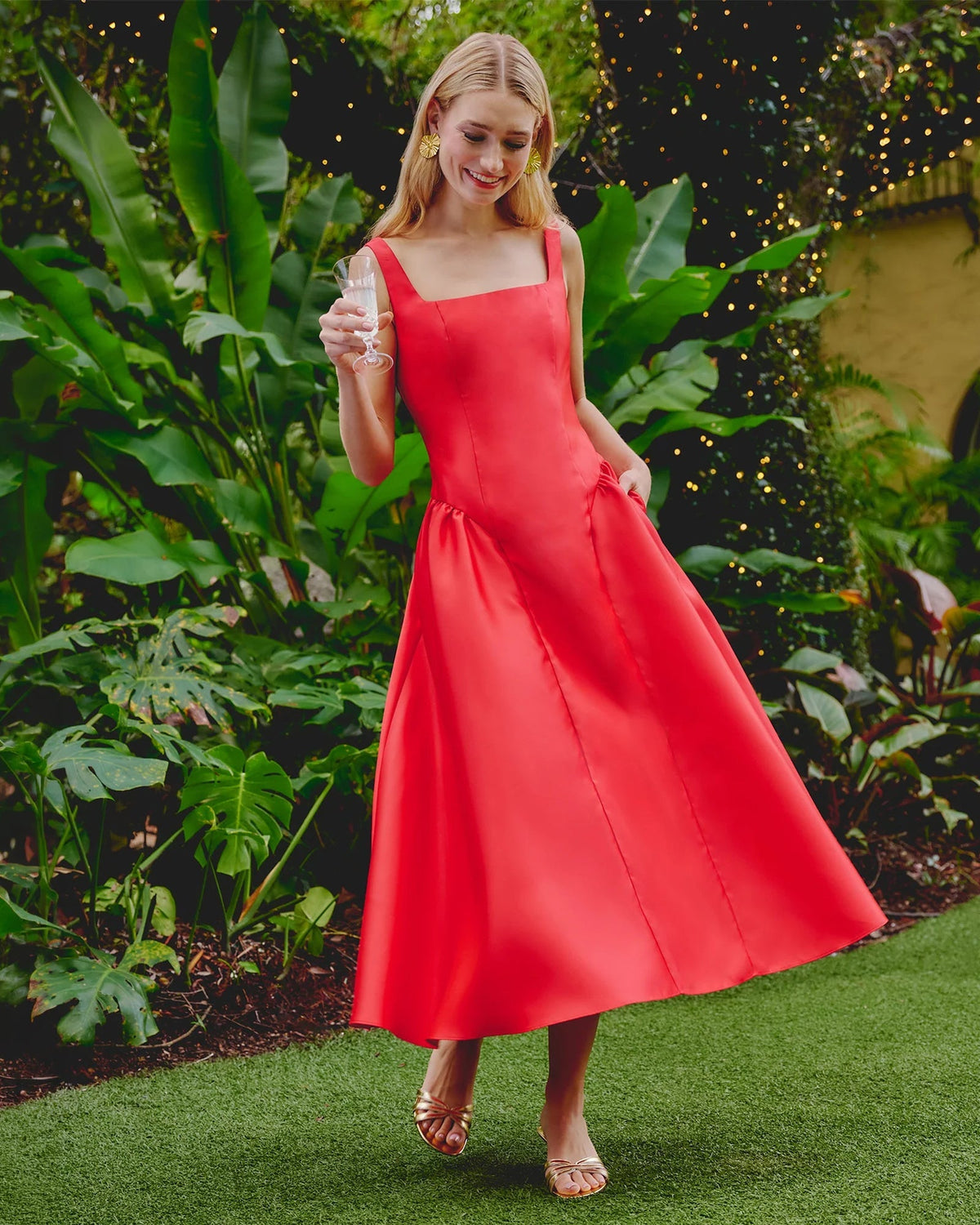fit-and-flare midi mother of the bride dress - image 1
