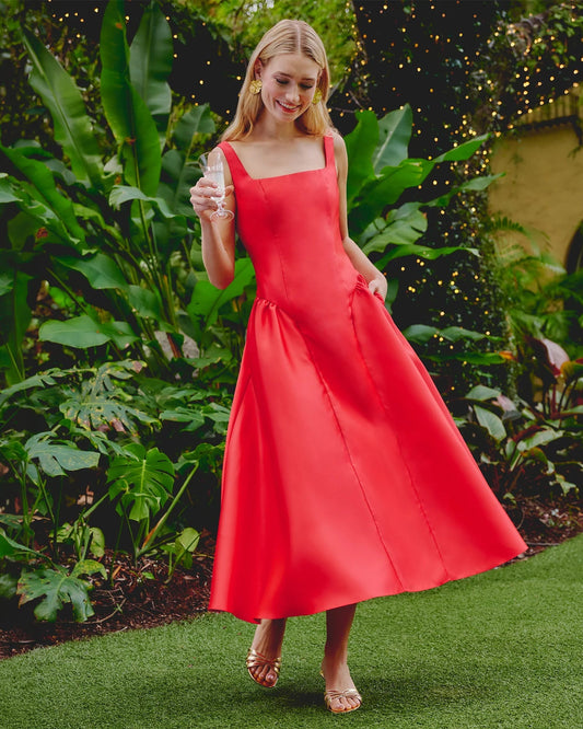 fit-and-flare midi mother of the bride dress - image 1