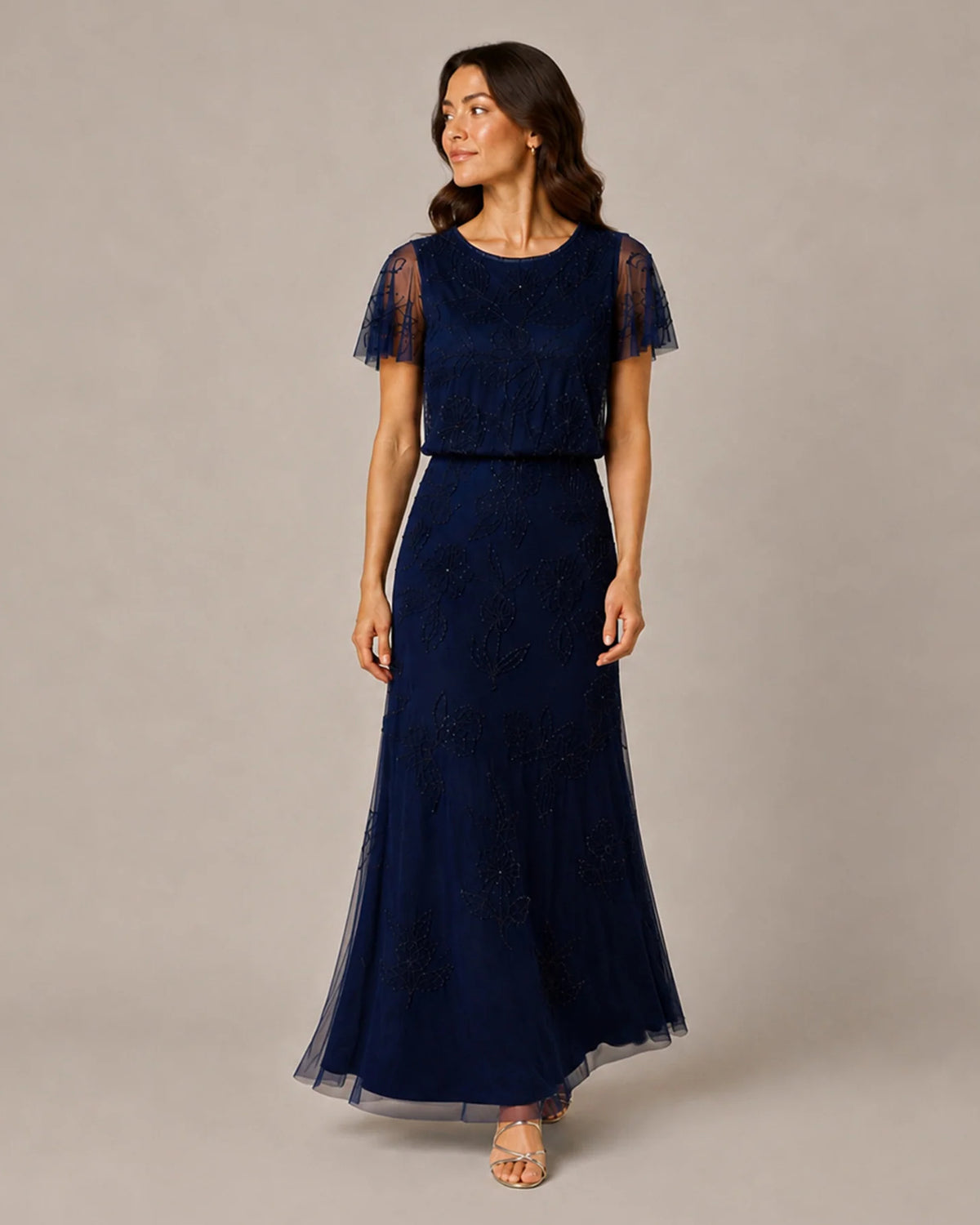 spaghetti strap a-line maxi mother of the bride dress - image 1