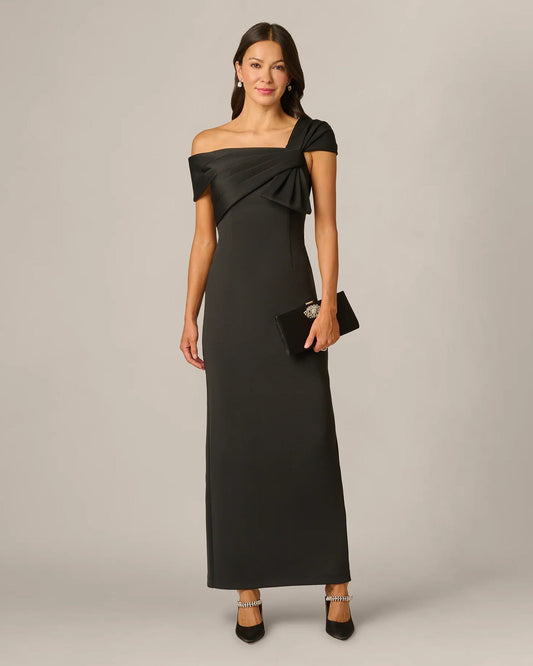 spaghetti strap sheath maxi mother of the bride dress - image 1