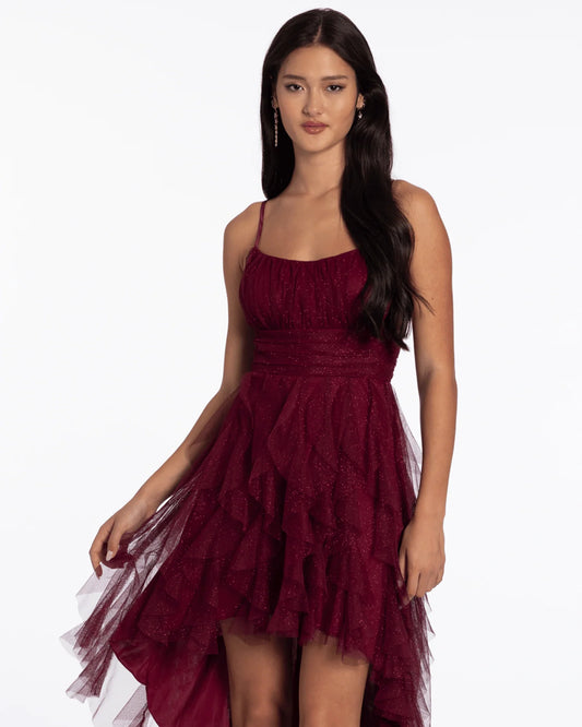 spaghetti strap a-line high-low homecoming dress - image 1