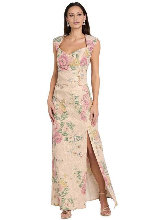 As Picture sheath floor-length formal dress with sweetheart neckline, full-length front view