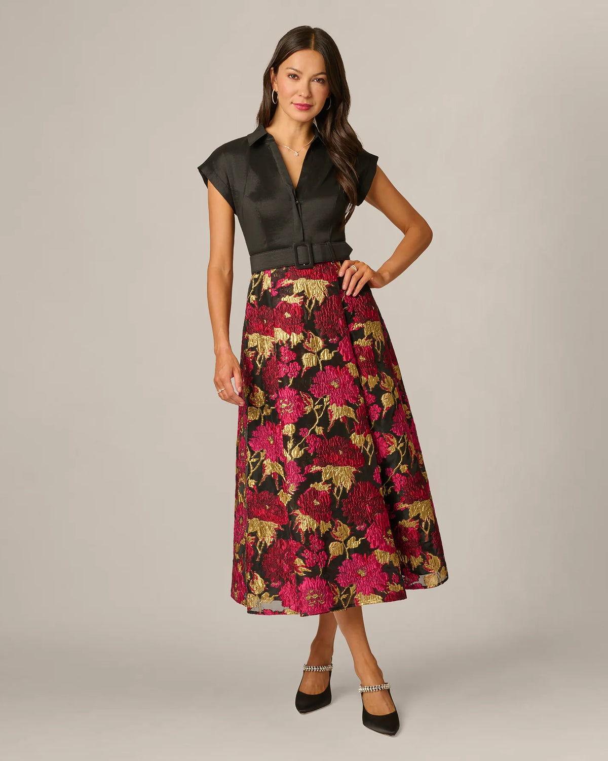 spaghetti strap a-line maxi mother of the bride dress - image 1