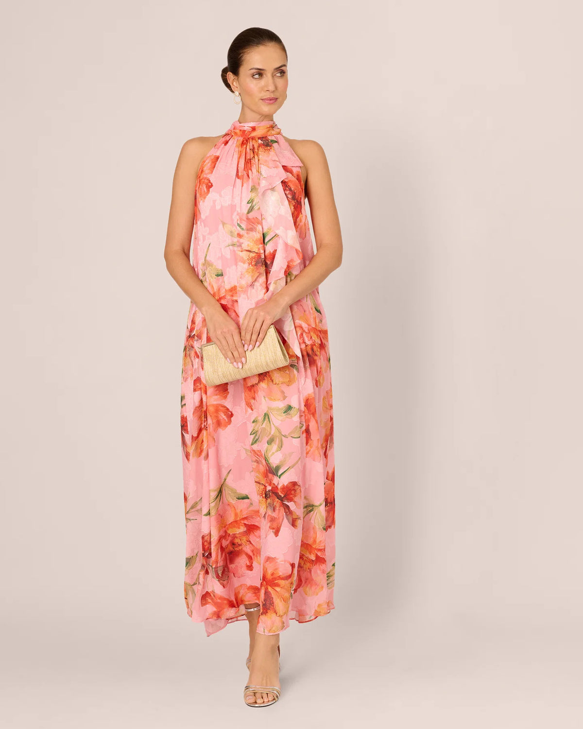 halter neck a-line maxi mother of the bride dress - image 1