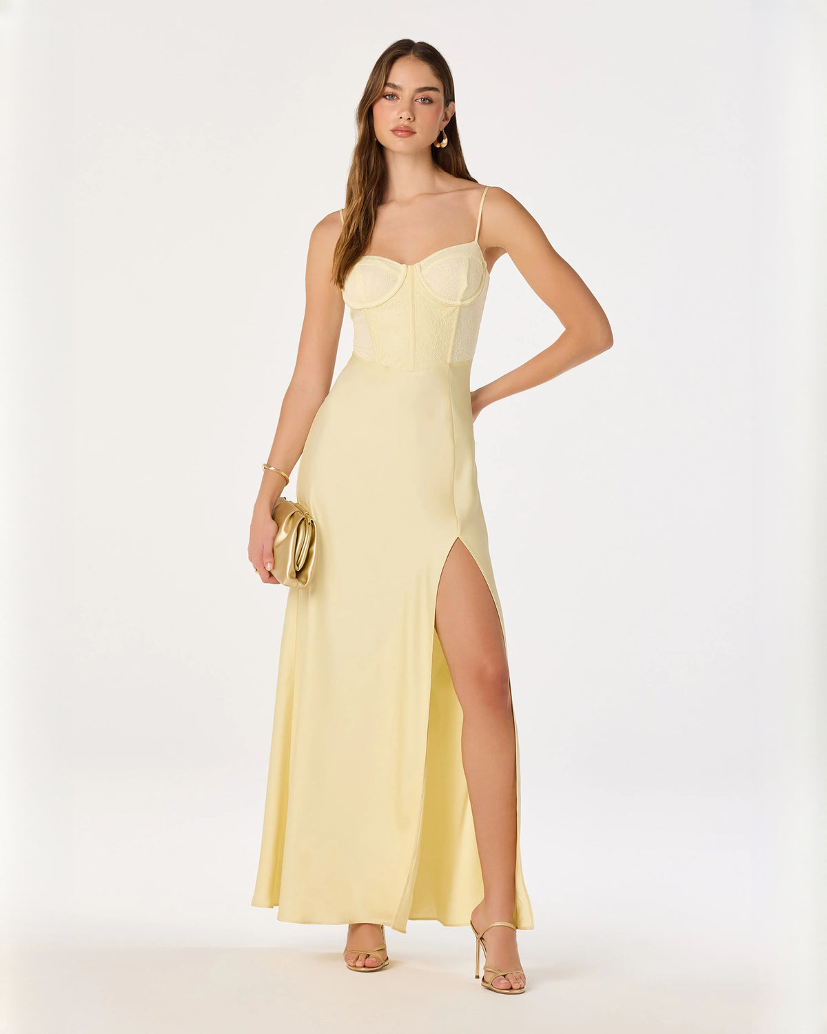 sweetheart satin a-line maxi bridesmaid dress - image 1