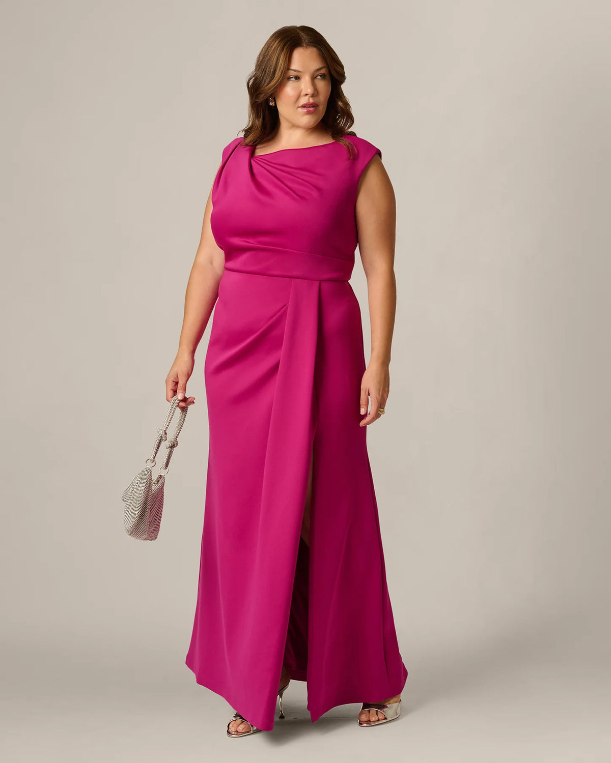 spaghetti strap mermaid maxi mother of the bride dress - image 1