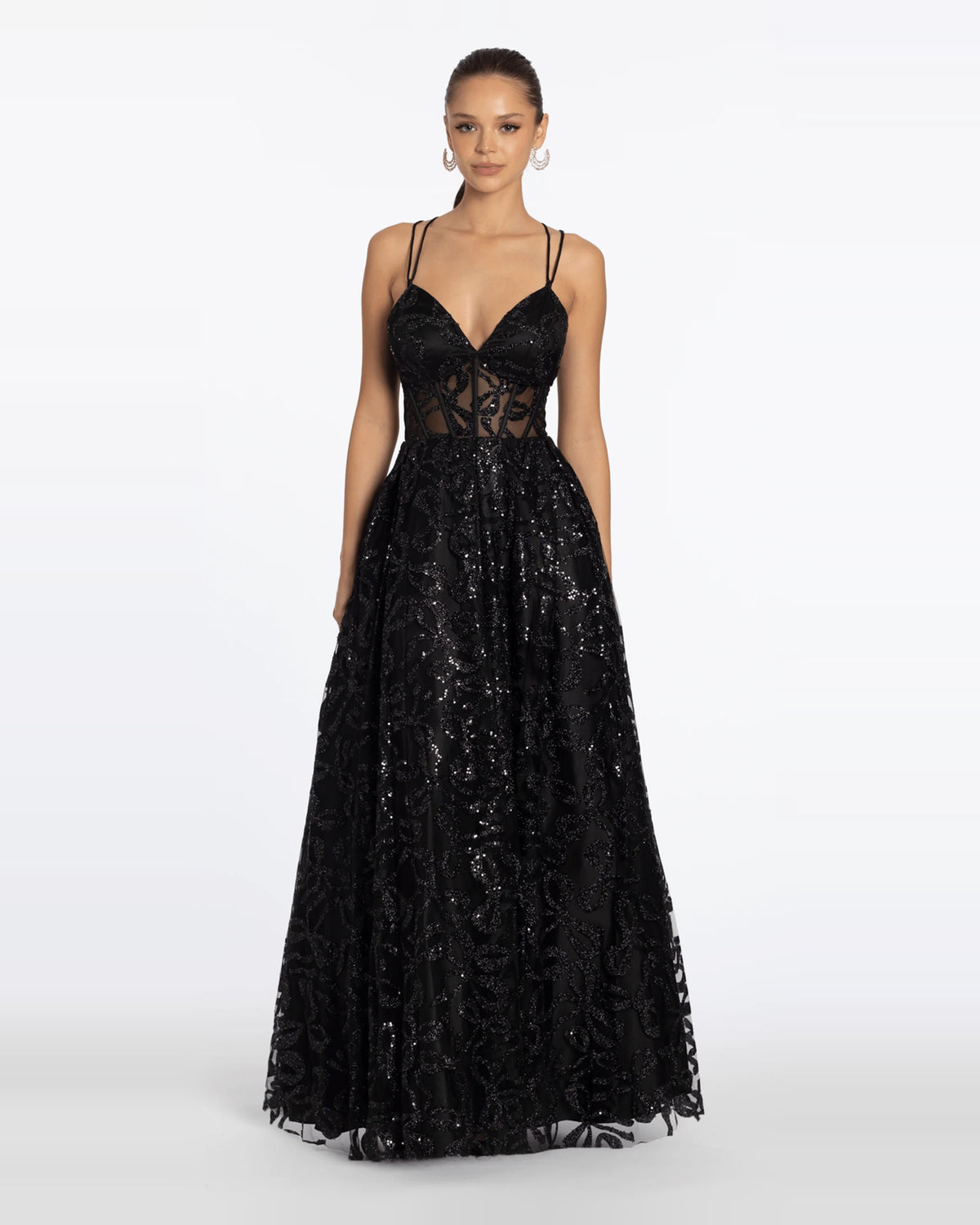 v neck ball-gown maxi prom dress - image 1