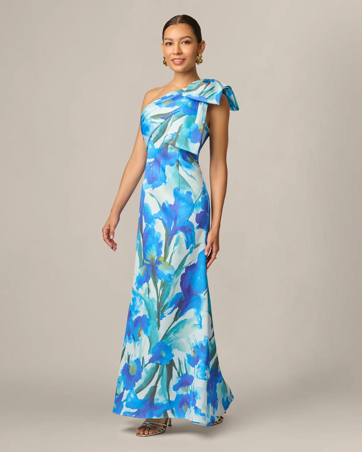 one-shoulder mermaid maxi mother of the bride dress - image 1