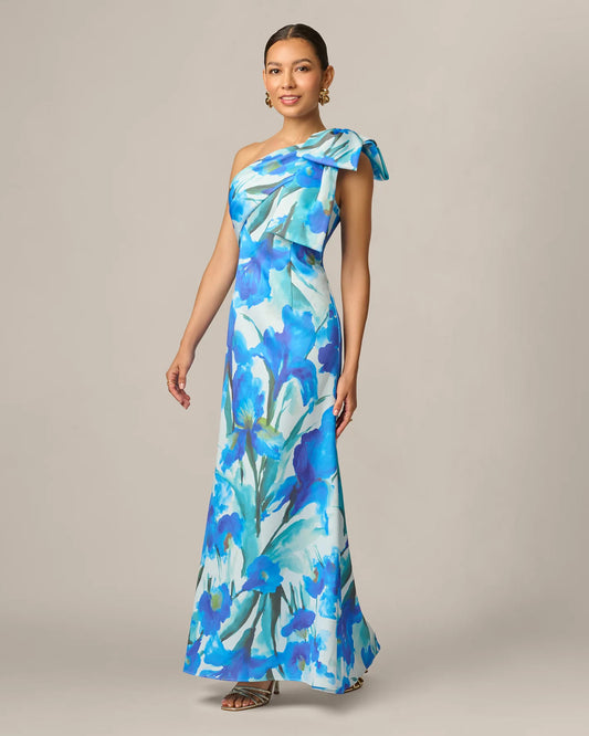 one-shoulder mermaid maxi mother of the bride dress - image 1