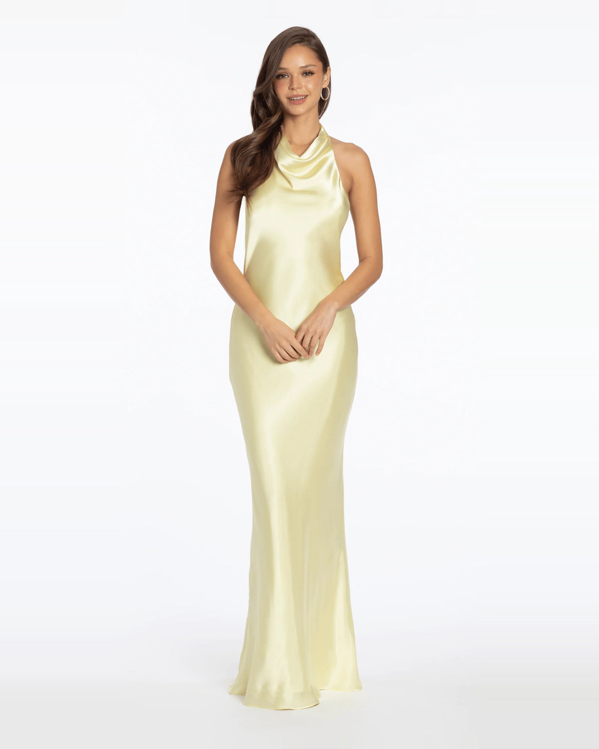 halter neck column maxi prom dress - image 1