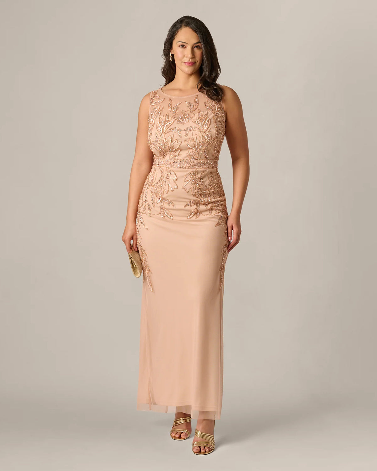 sleeveless sheath maxi mother of the bride dress - image 1