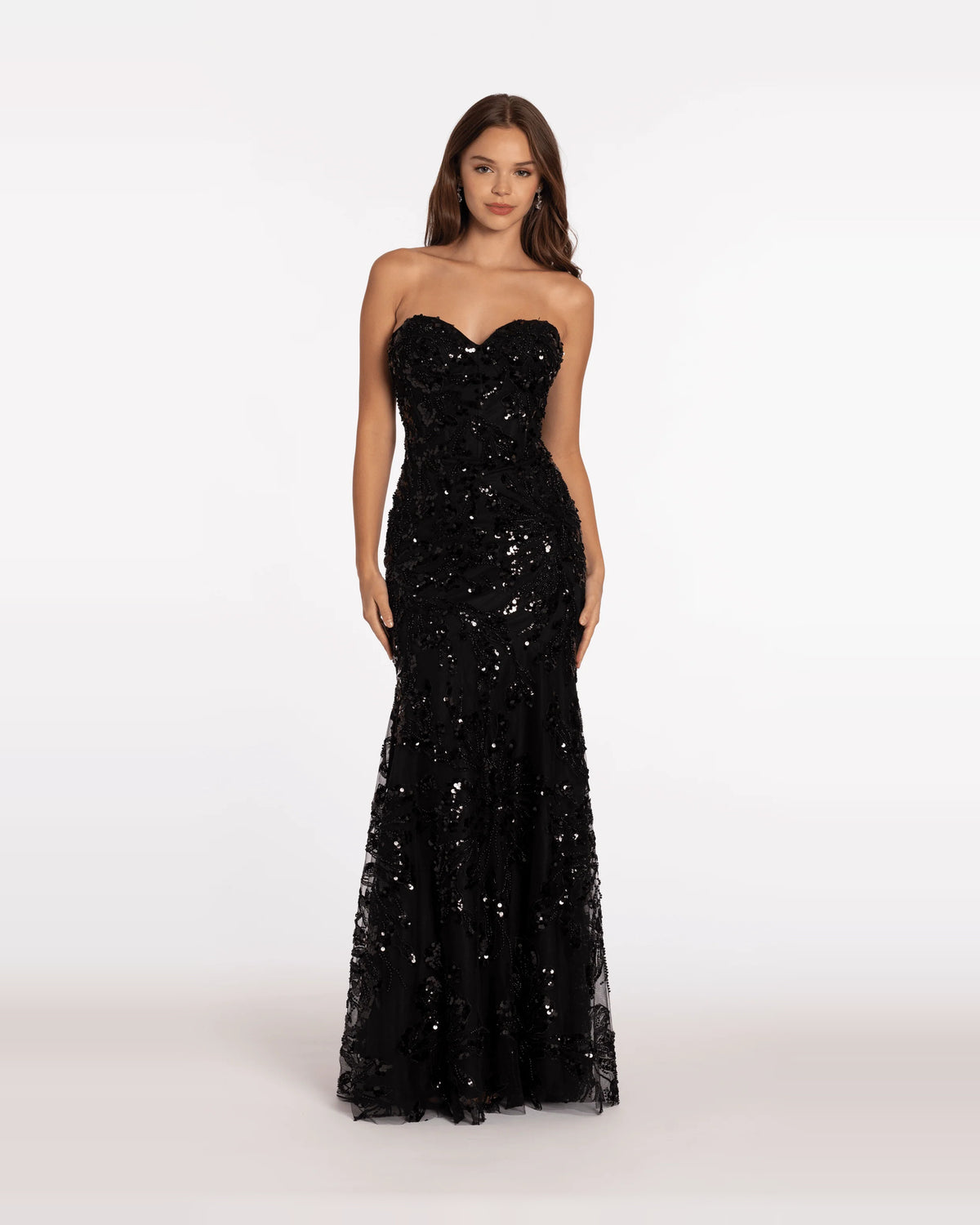sweetheart trumpet maxi prom dress - image 1