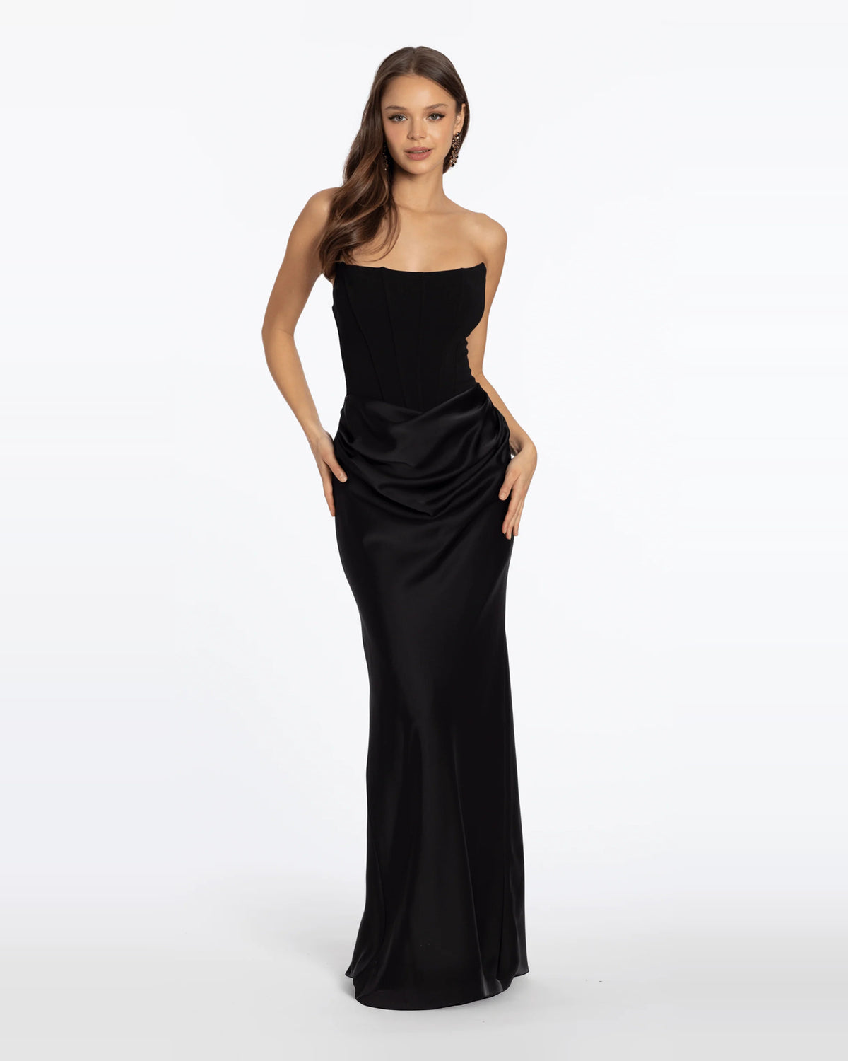 strapless column floor-length prom dress - image 1